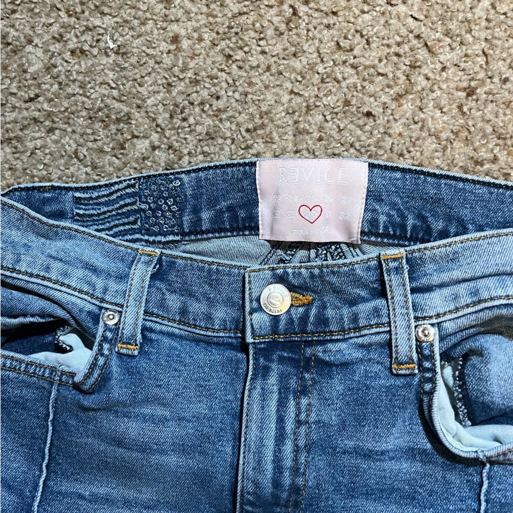 Revice Venus Skinny Jeans Star Butt Blue Size 30 - Picture 7 of 10